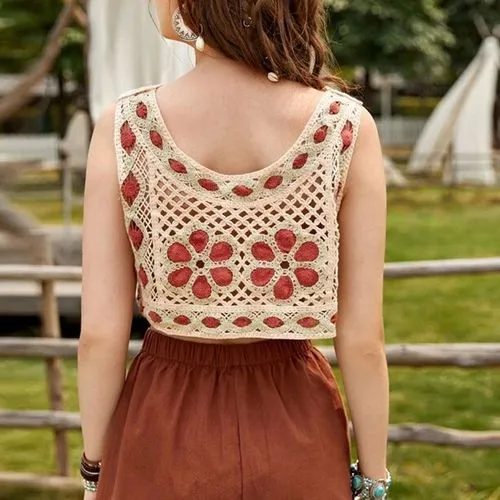 Women's New Sexy Braided Flower Vest Suspender Top