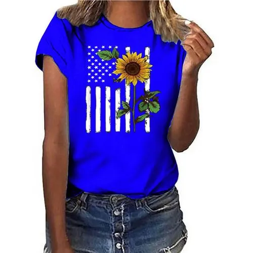 Women's T-shirt Short Sleeve T-Shirts Printing Preppy Style Printing