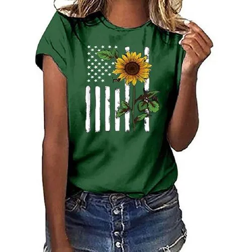 Women's T-shirt Short Sleeve T-Shirts Printing Preppy Style Printing