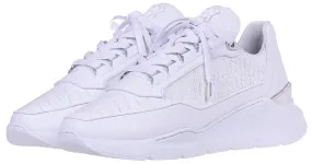 Women's White Python Low-Top Sneakers