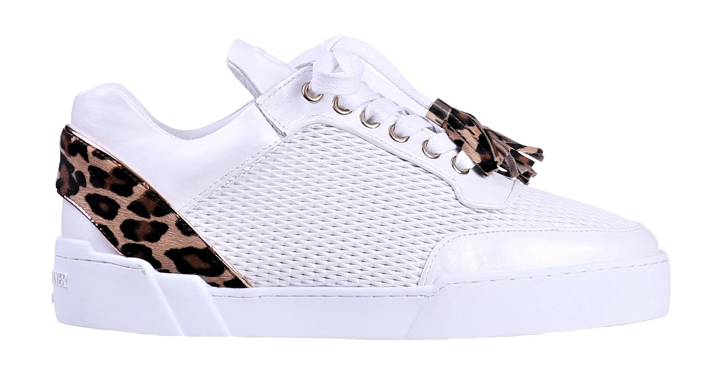 Women's White Silk Finish Leopard Pony Skin Low-Top - Shop Now