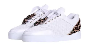 Women's White Silk Finish Leopard Pony Skin Low-Top - Shop Now