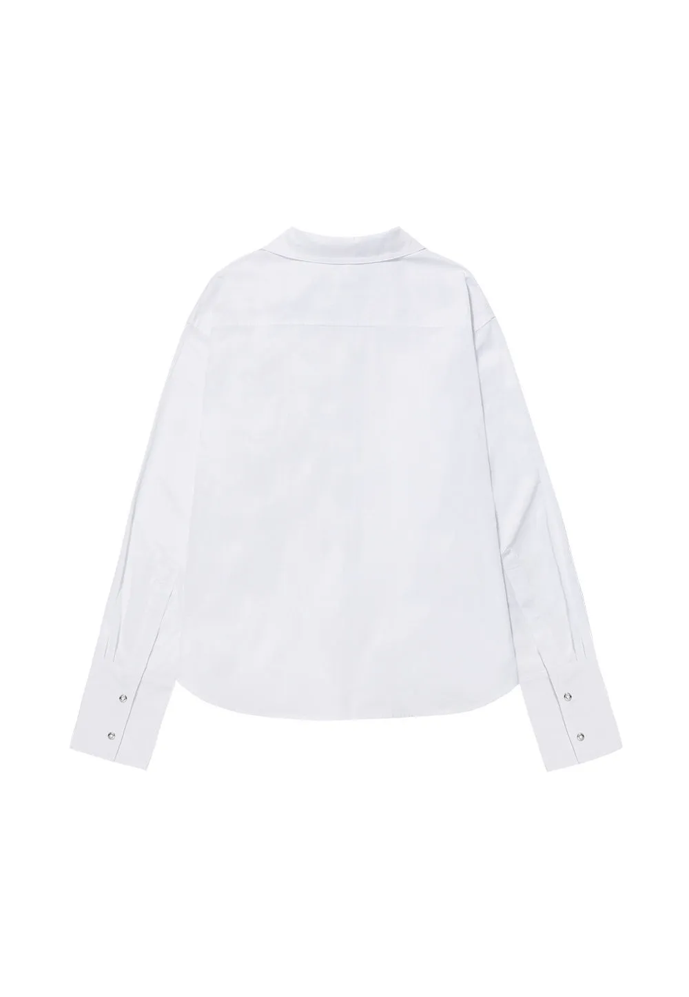 WOOALONG long sleeves plain cotton lace-up street style