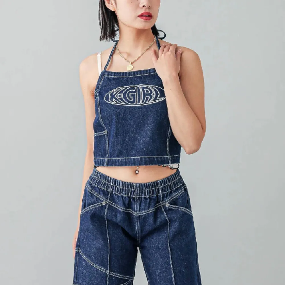 X-girl  |Casual Style Denim Nylon Street Style Plain Cotton Logo