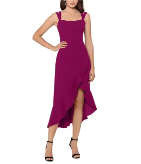 Xscape Womens Solid High-Low Dress