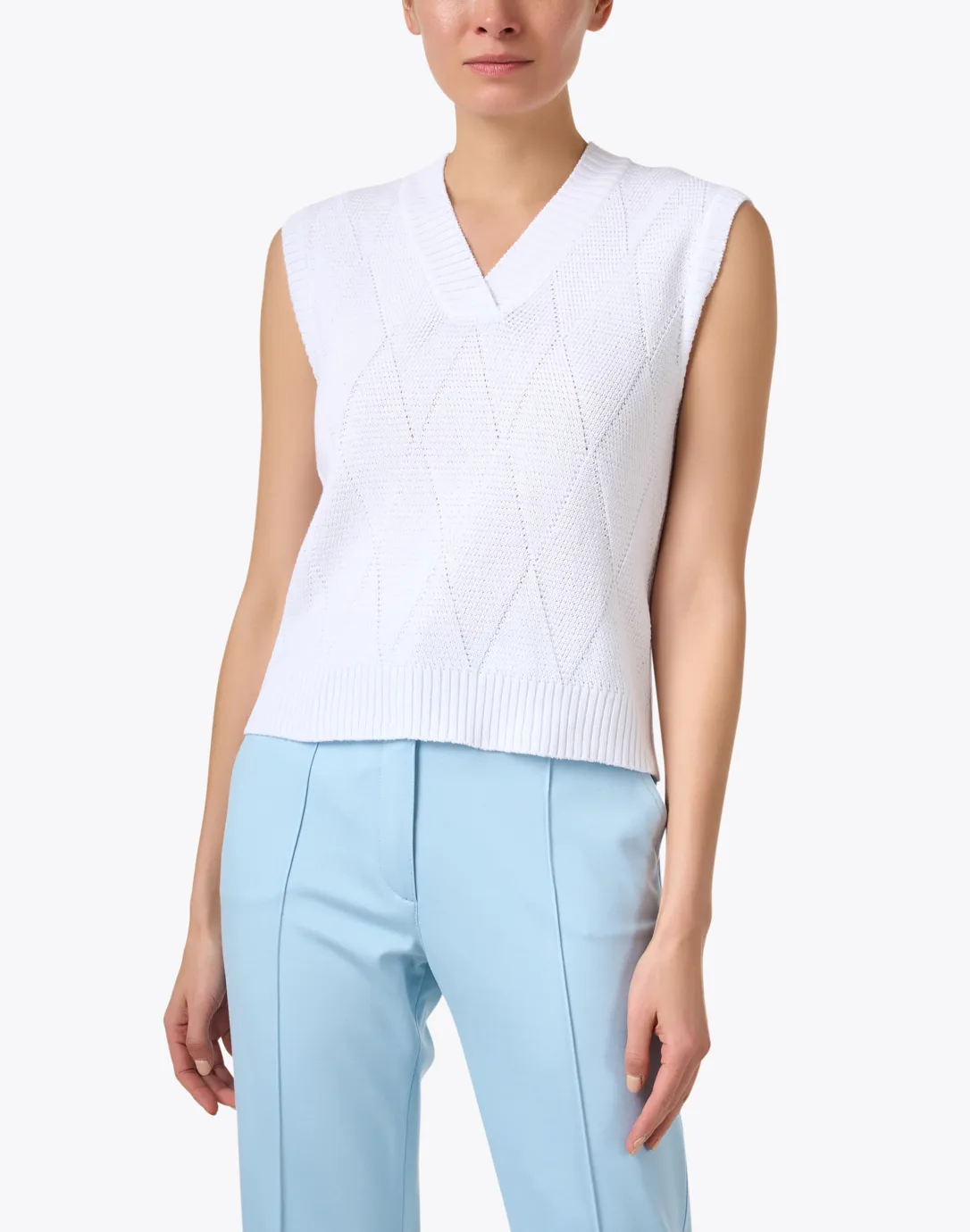 Zebio White Sleeveless Sweater