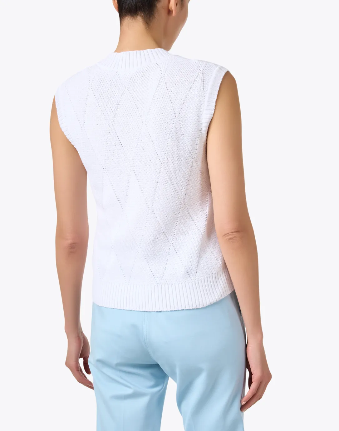 Zebio White Sleeveless Sweater